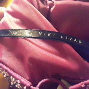 niki livas size 8 halter sequin formal dress